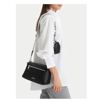 Geanta crossbody -  material sintetic - neagra - One Size INTL