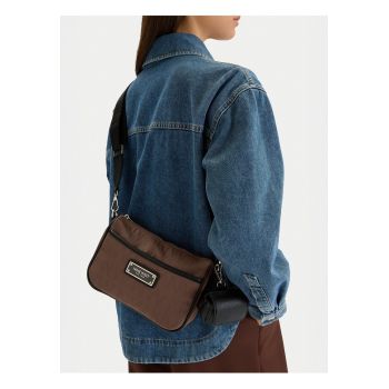 Geanta crossbody  monogram - cu sasheta detasabila - maro - One Size INTL