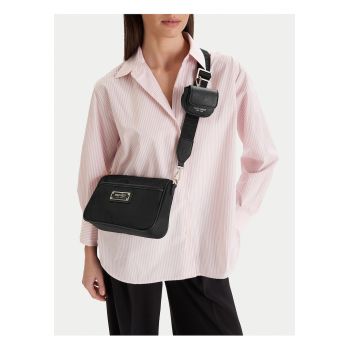 Geanta crossbody -  neagra - One Size INTL - cu saszeta dopinata