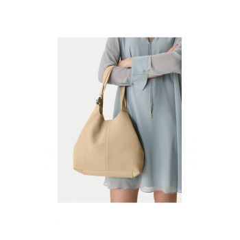 Geanta dama -  piele naturala - bej - One Size INTL