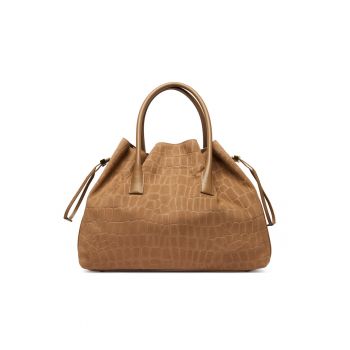 Geanta dama -  piele naturala - bej - One Size INTL