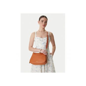 Geanta dama -  piele naturala - maro - One Size INTL