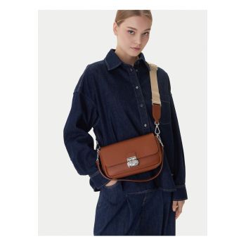 Geanta dama -  piele naturala - maro - One Size INTL