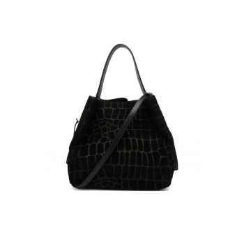 Geanta dama -  piele naturala - negru - One Size INTL