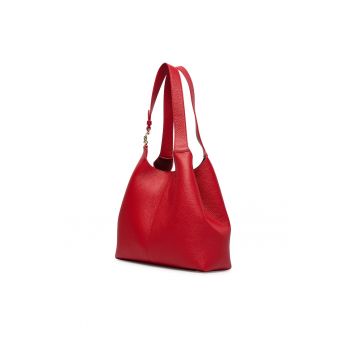 Geanta dama -  piele naturala - rosie - One Size INTL