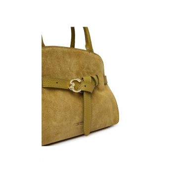 Geanta dama -  piele naturala - verde - One Size INTL