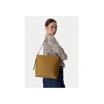 Geanta dama -  piele naturala - verde - One Size INTL