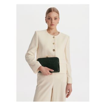 Geanta dama -  piele naturala - verde - One Size INTL