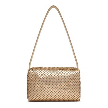 Geanta de dama -  auriu - One Size INTL - material sintetic - cu detalii din cyrconii