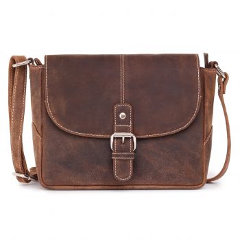 Geanta de umar unisex, Gabriele GT3868, piele naturala, Maro inchis