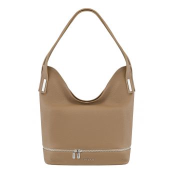 Geanta hobo din piele - Maro camel
