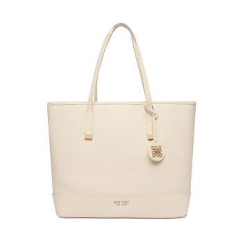 Geanta shopper -  bej - dimensiune mare - cu saszeta detasabila