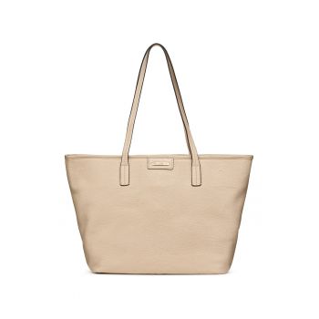 Geanta shopper de piele cu etui interior - Maro camel