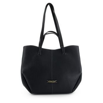Geanta shopper din piele cu detaliu logo
