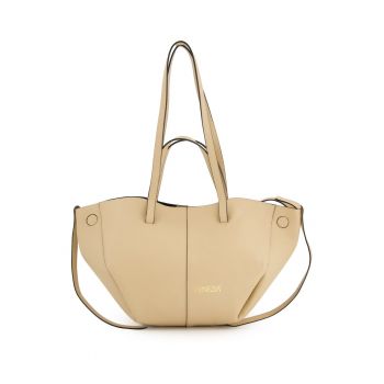 Geanta shopper din piele cu logo print