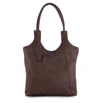 Geanta shopper din piele naturala cu logo discret