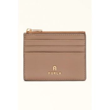 Portcart din piele Camelia - Maro camel