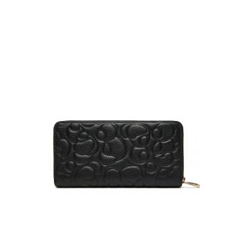 Portofel dama -  piele naturala - negru - One Size INTL