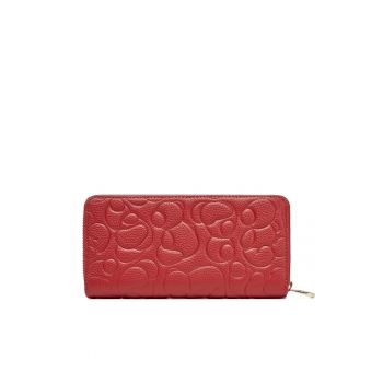 Portofel dama -  piele naturala - rosu - One Size INTL