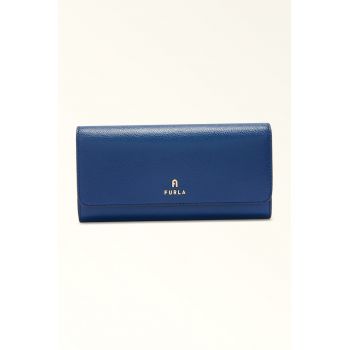 Portofel din piele cu inchidere cu clapa Camelia Continental - Albastru inchis