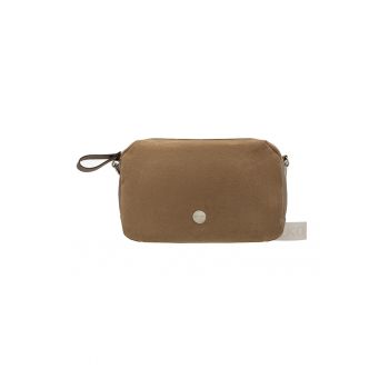 RYLKO - Geanta crossbody din piele si piele intoarsa - Maro