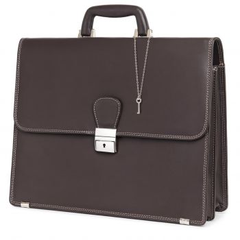 Servieta unisex, Armando GT3875, piele naturala, Maro