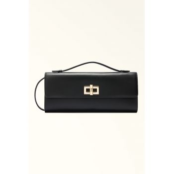 Geanta crossbody de piele Clara - Negru