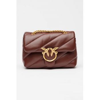 Geanta crossbody de piele Love Puff - Visiniu