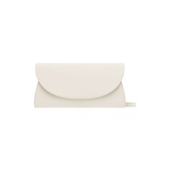 Geanta crossbody din piele si piele intoarsa - Alb murdar
