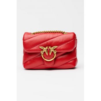 Geanta crossbody - matlasata din piele Love Baby Puff - Rosu inchis