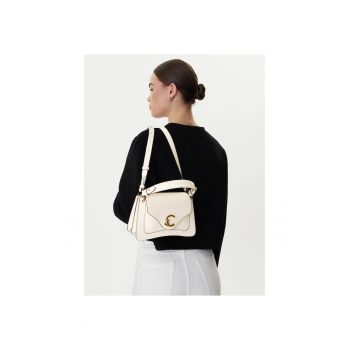 Geanta dama -  bej - piele naturala - One Size INTL