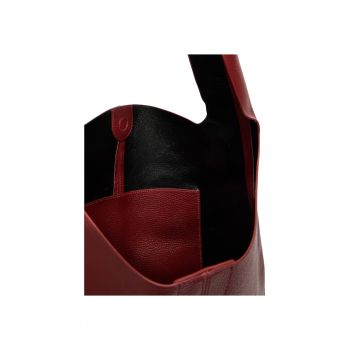 Geanta dama -  bordo - piele naturala - One Size INTL