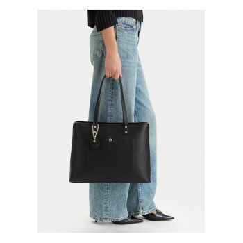 Geanta dama -  neagra - One Size INTL - design modern - poseta shopper