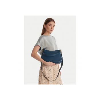 Geanta dama -  piele naturala - albastru - One Size INTL