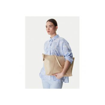 Geanta dama -  piele naturala - bej - One Size INTL