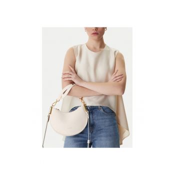 Geanta dama -  piele naturala - bej - One Size INTL