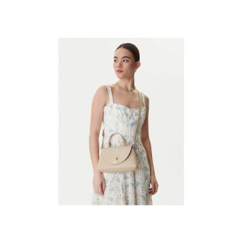 Geanta dama -  piele naturala - bej - One Size INTL - set cu sac de praf