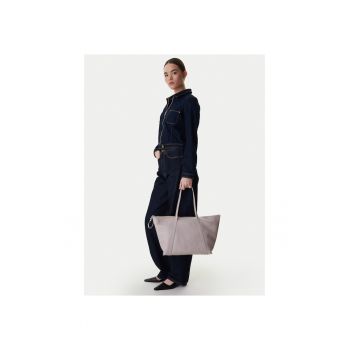 Geanta dama -  piele naturala - gri - One Size INTL