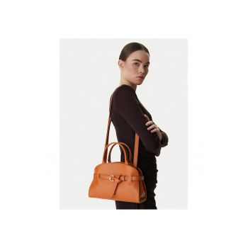 Geanta dama -  piele naturala - maro - One Size INTL - set cu sac de protectie