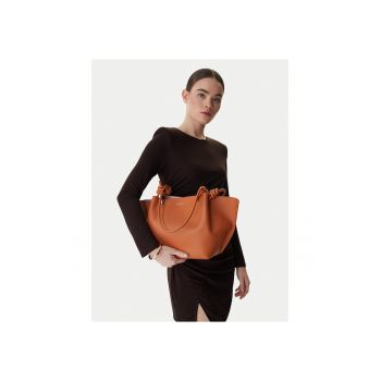 Geanta dama -  piele naturala - maro - One Size INTL - set cu sac de protectie