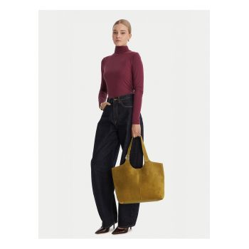 Geanta dama -  piele naturala - multicolor - One Size INTL - set cu sac de praf si poseta detasabila