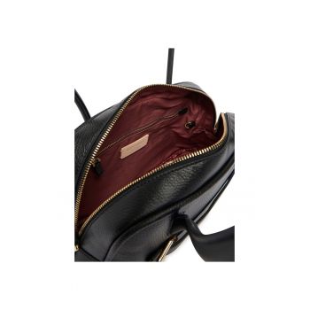 Geanta dama -  piele naturala - negru - One Size INTL