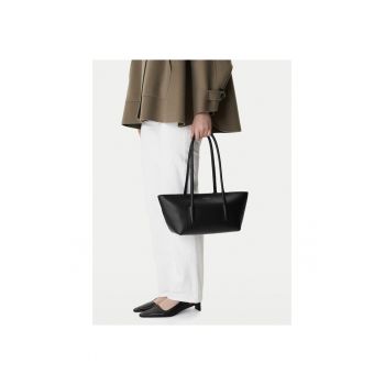 Geanta dama -  piele naturala - negru - One Size INTL