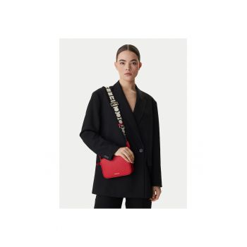 Geanta dama -  piele naturala - rosie - One Size INTL - set cu sac impotriva prafului