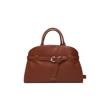 Geanta dama -  piele naturala - set cu sac de protectie - Maro