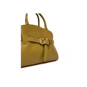Geanta dama -  piele naturala - set cu sac de protectie - Verde