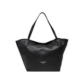 Geanta  piele naturala - neagra - dimensiune A4 - set cu sac de praf