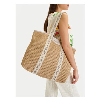 Geanta shopper -  bej - material sintetic - One Size INTL