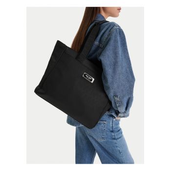 Geanta shopper -  neagra - dimensiune A4 - material textil si sintetic