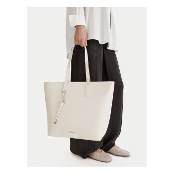Geanta shopper -  tkanina - bej - One Size INTL